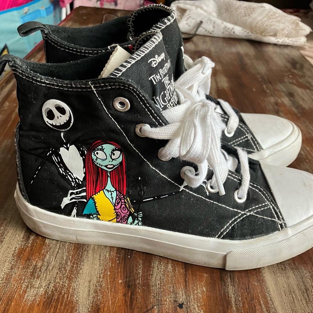 Disney Black and White Nightmare Before Christmas Kids Sneakers